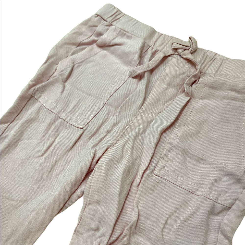 7 For All Mankind Girls 2T Pink Casual Pants Tie Waist Elastic Hem Loose Fit